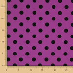 Buganvilla-Schwarz 17mm Polka Dot Stretch Gabardine - Ribes y Casals