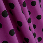 Buganvilla-Schwarz 17mm Polka Dot Stretch Gabardine - Ribes y Casals