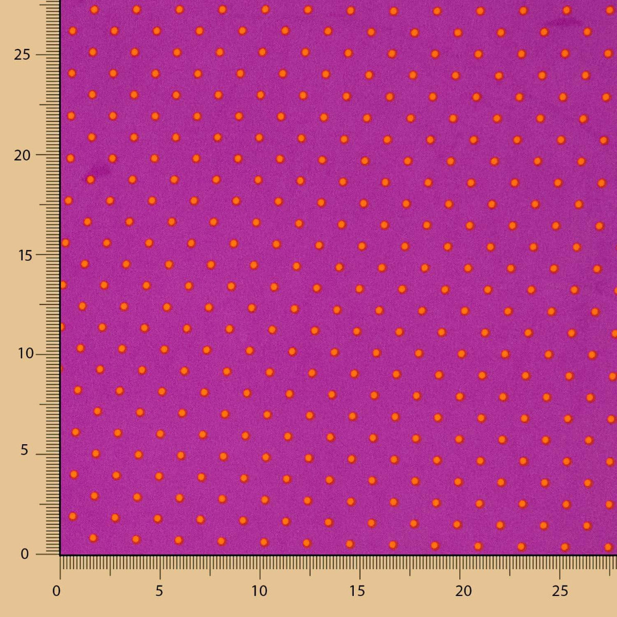 3mm Buganvilla-Orange Polka Dots Stretch Gabardine - Ribes y Casals