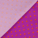 3mm Buganvilla-Orange Polka Dots Stretch Gabardine - Ribes y Casals