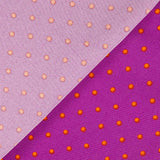 3mm Buganvilla-Orange Polka Dots Stretch Gabardine - Ribes y Casals