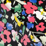 Polyester Krepp Polyester Blume Dreia Schwarz - Ribes y Casals