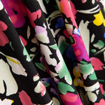 Polyester Krepp Polyester Blume Dreia Schwarz - Ribes y Casals