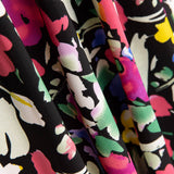 Polyester Krepp Polyester Blume Dreia Schwarz - Ribes y Casals