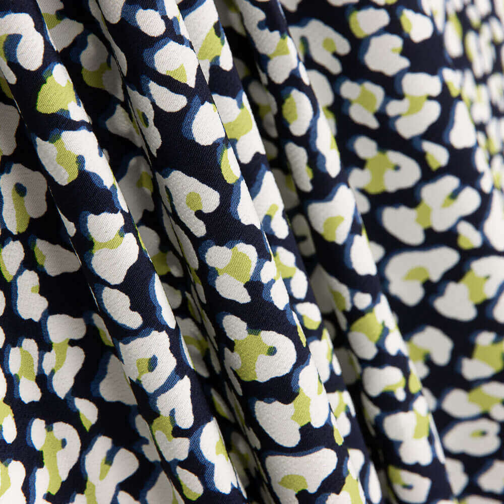 Polyester Krepp Leopard Limette - Ribes y Casals