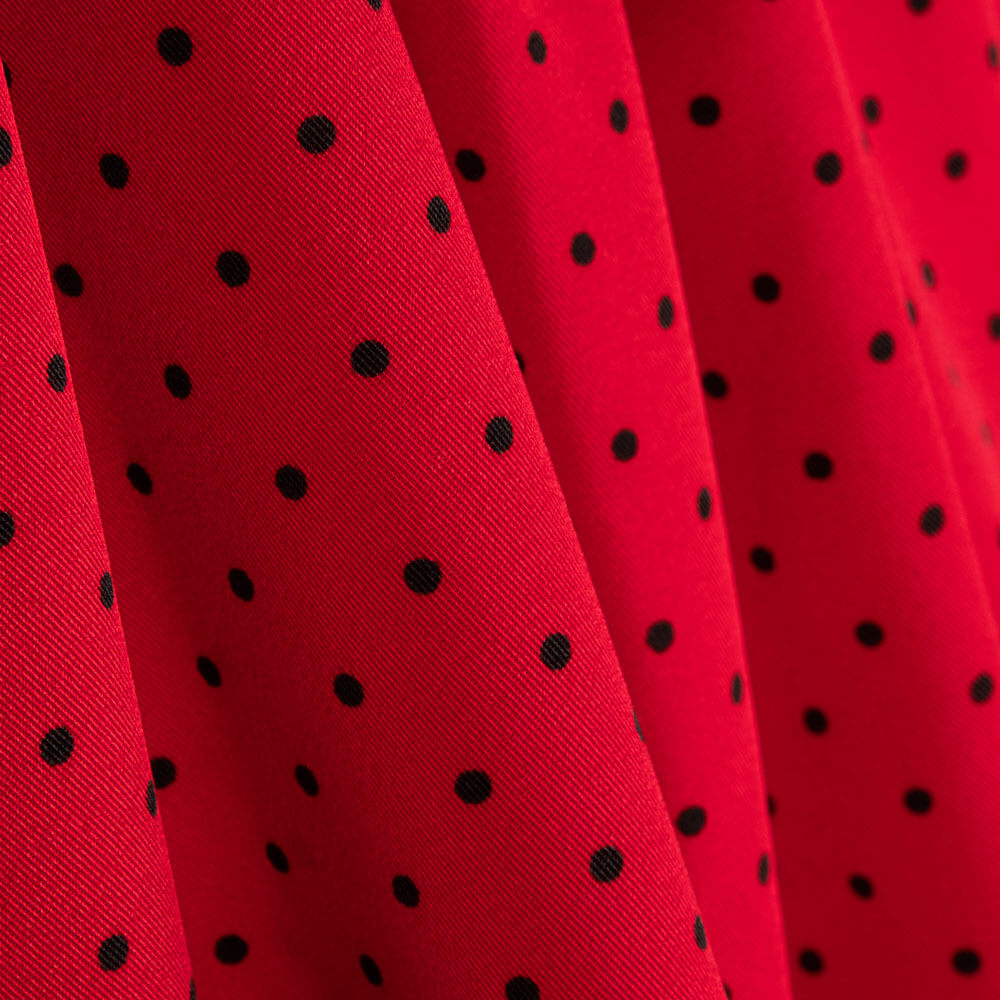 Polka Dots 3mm rot-schwarzer elastischer Regenmantel - Ribes y Casals