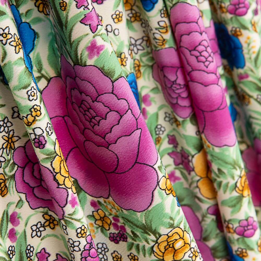 Krepp Polyester Cretona Echte Buganvillas - Ribes y Casals