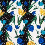 Tulips Elastischer Regenmantel Blau gepunktet - Ribes y Casals