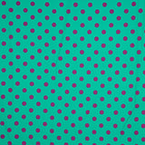 17mm Grün-Buganvilla Elastische Gabardine mit Polka Dots - Ribes y Casals