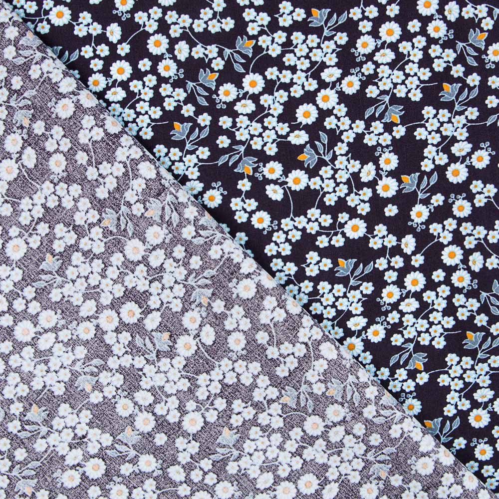 Navy Daisy Baumwolle - Ribes y Casals