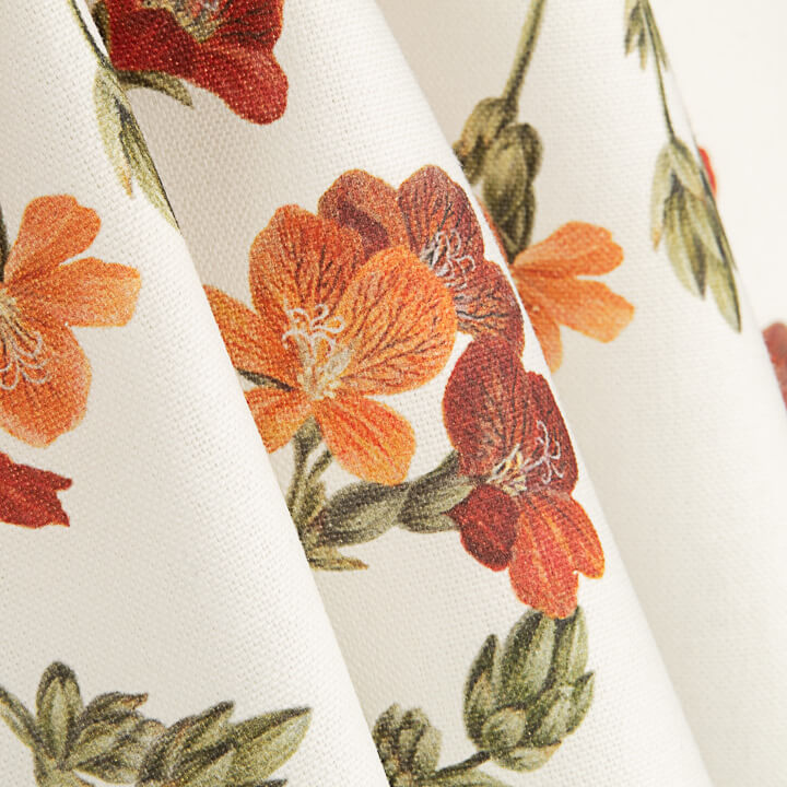 Bedrucktes Canvas mit Blumenmuster in Terrakotta - Ribes y Casals
