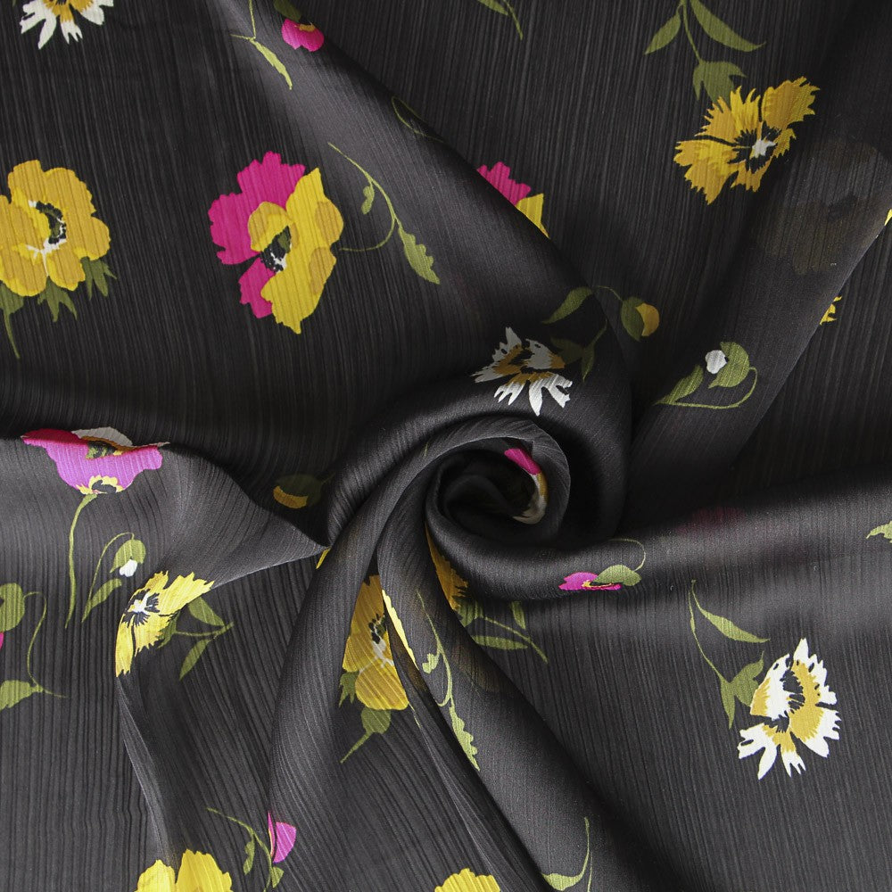 Gaze Bambula Schwarze Blumen - Ribes y Casals
