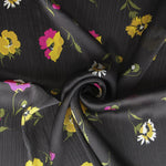 Gaze Bambula Schwarze Blumen - Ribes y Casals