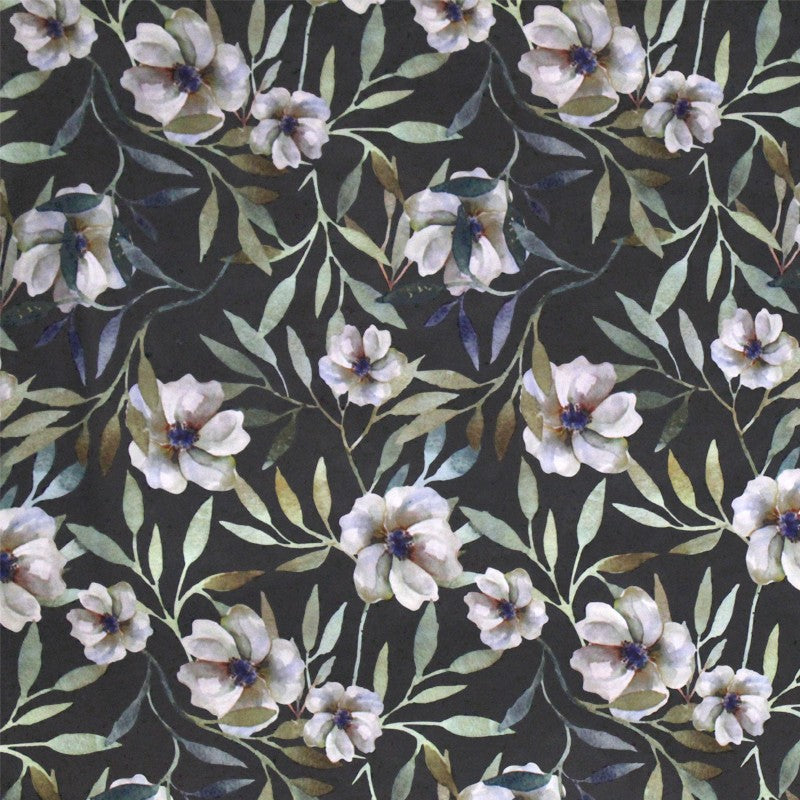 Botanische Polyester-Gaze Schwarz - Ribes y Casals