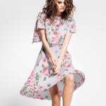 Gaze Polyester Fantasie Rosa Blume - Ribes y Casals