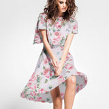 Gaze Polyester Fantasie Rosa Blume - Ribes y Casals