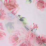 Gaze Polyester Fantasie Rosa Blume - Ribes y Casals