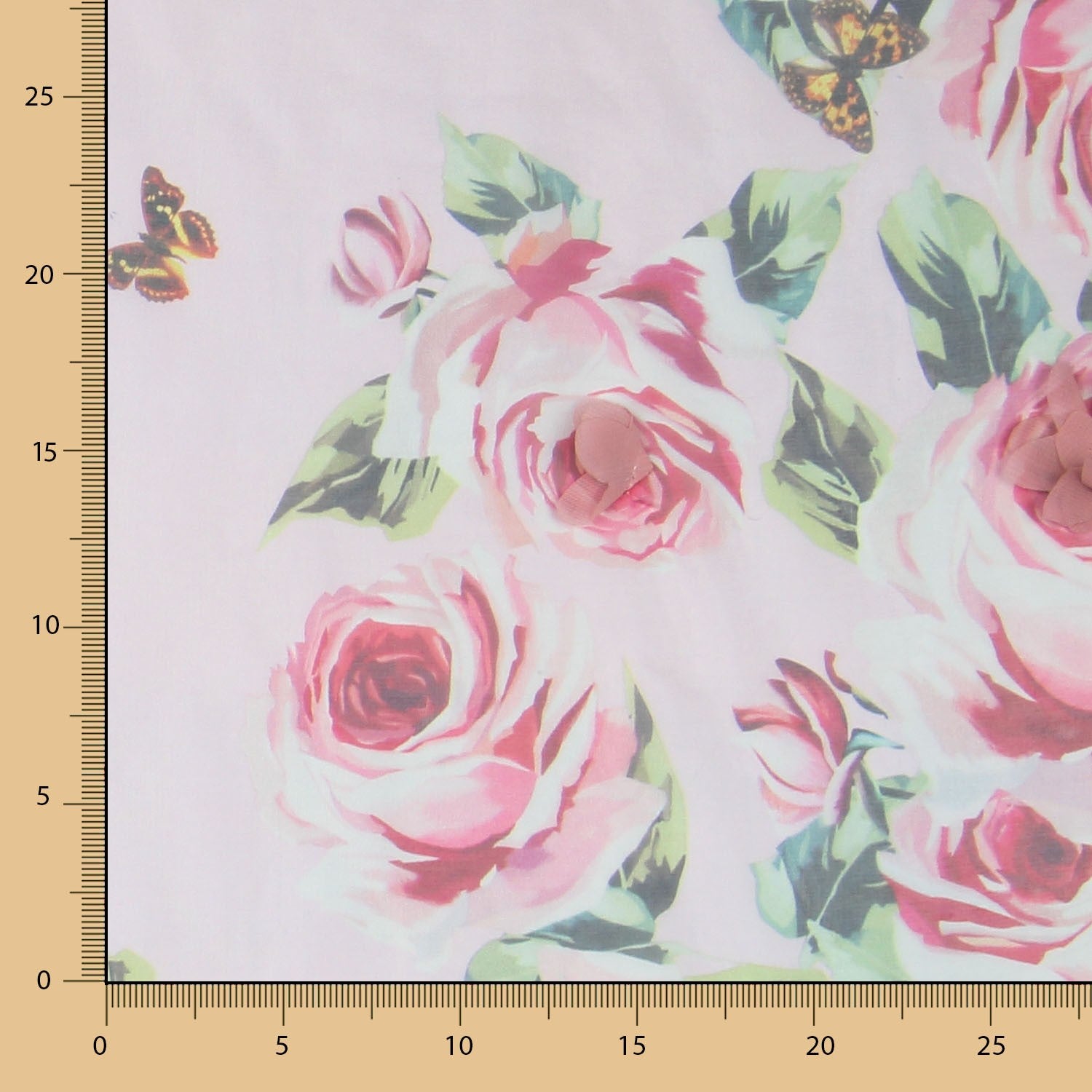Gaze Polyester Fantasie Rosa Blume - Ribes y Casals