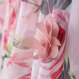 Gaze Polyester Fantasie Rosa Blume - Ribes y Casals