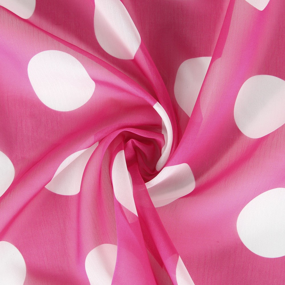 Mull Tornasol Polka Dot Fuchsia - Ribes y Casals