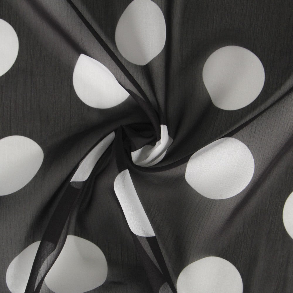 Mull Tornasol Polka Dot Schwarz - Ribes y Casals