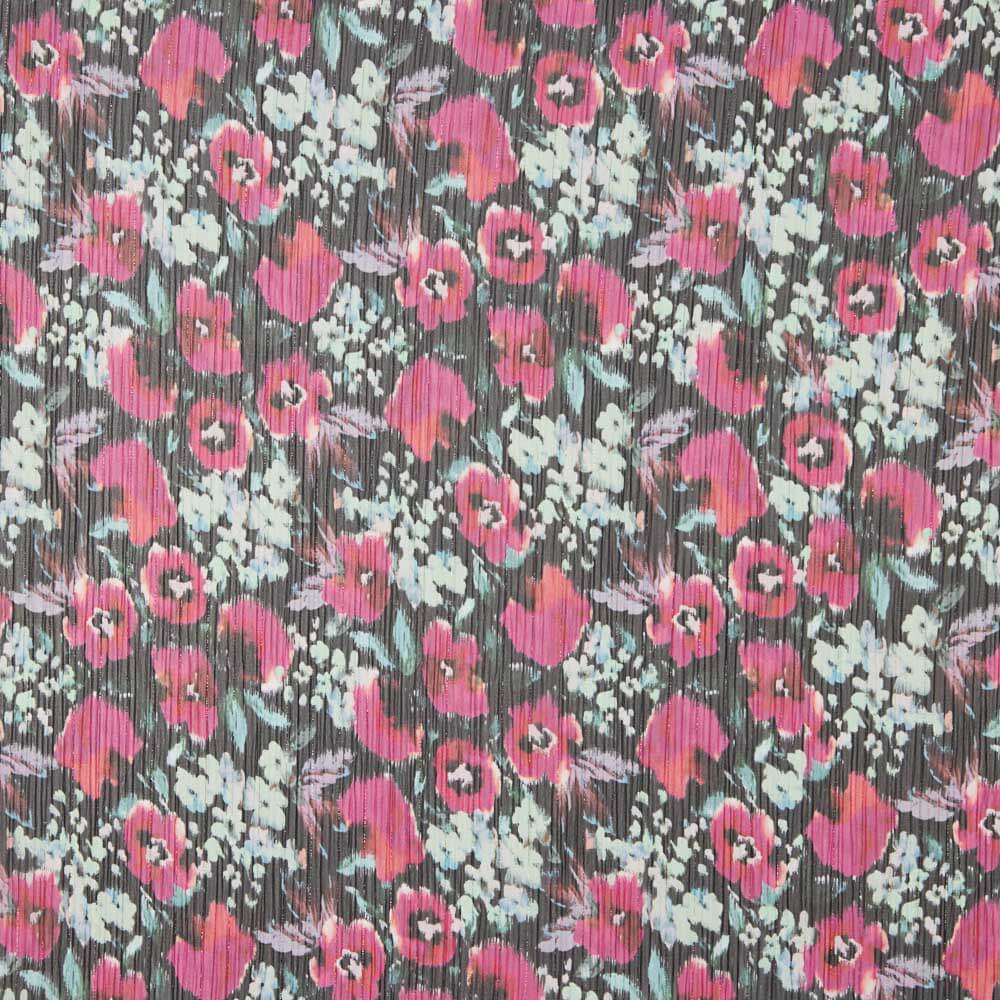 Mull Bambula Lurex Mohnblumen - Ribes y Casals