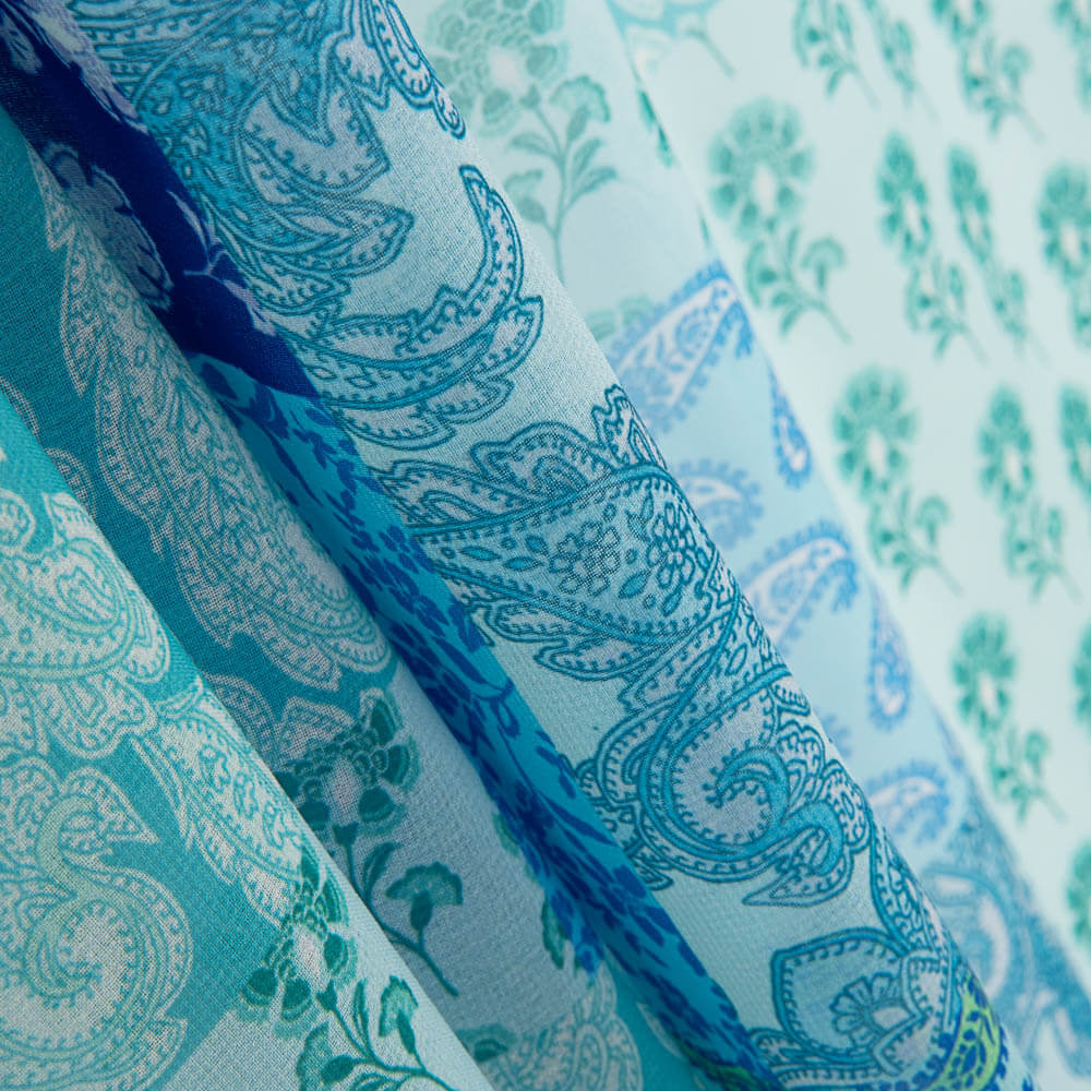 Polyester Gaze Kalkutta Blau - Ribes y Casals