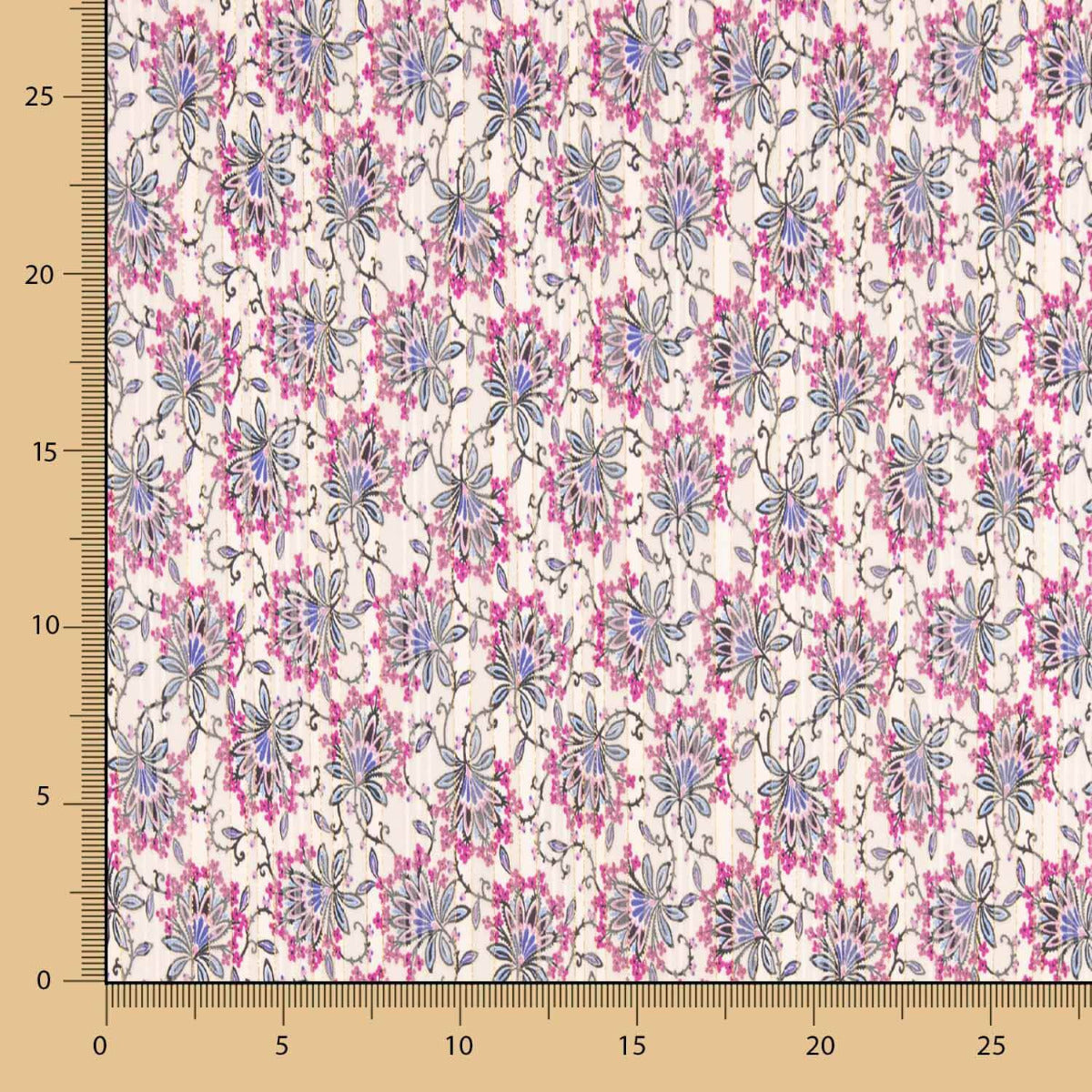 Mull Satin Lurex Blume Rosa - Ribes y Casals