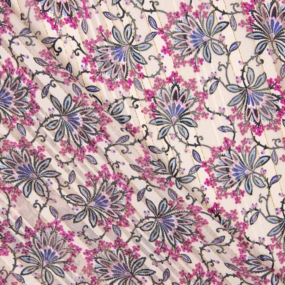Mull Satin Lurex Blume Rosa - Ribes y Casals