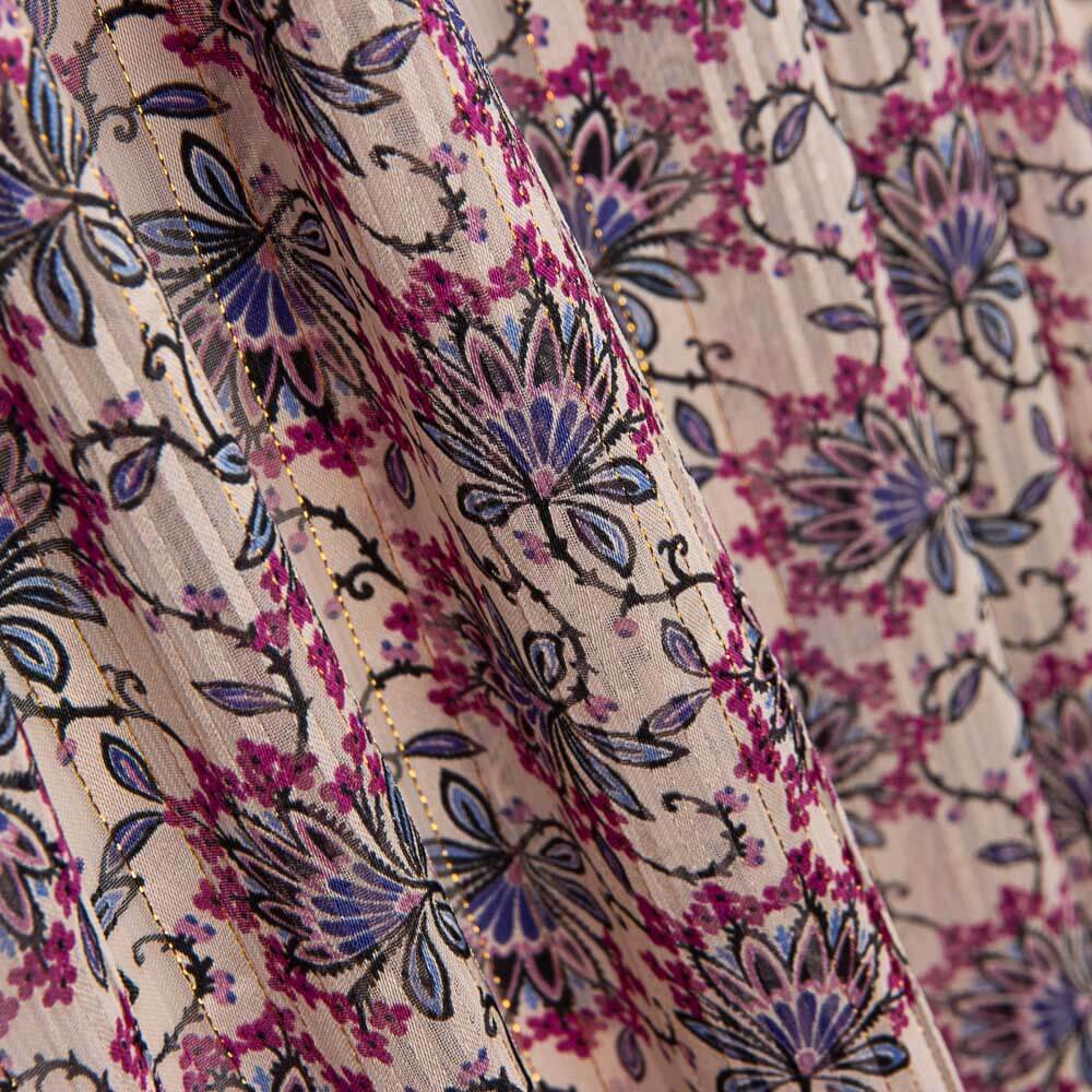 Mull Satin Lurex Blume Rosa - Ribes y Casals