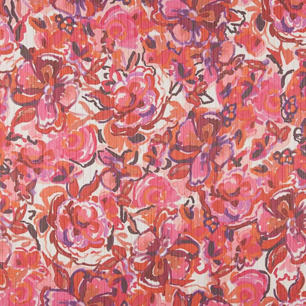 Gaze Bambula Lurex Floral Fuchsien - Ribes y Casals