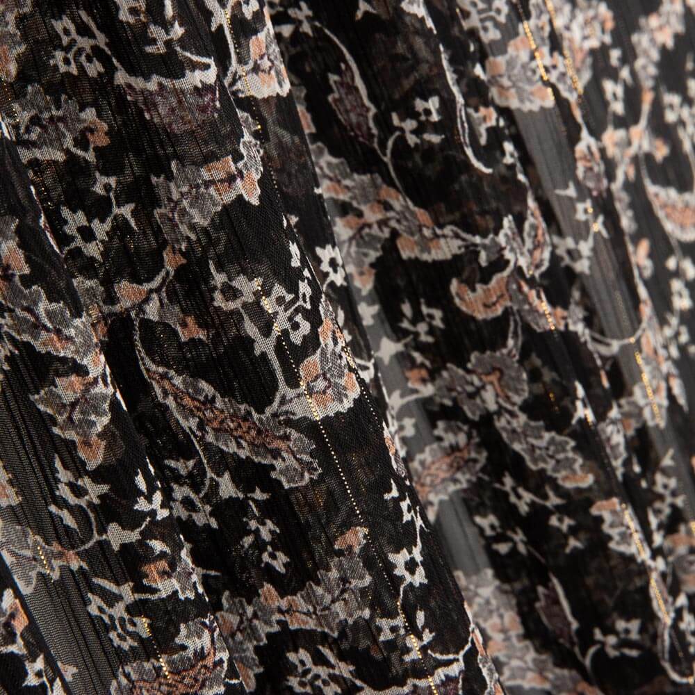 Gaze Lurex Floral Schwarz - Ribes y Casals