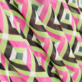 Polyester Gaze Geo Fuchsia - Ribes y Casals