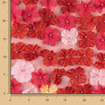 Roter Tüll „Jardín Carmesí“ mit 3D-Blumenmuster - Ribes y Casals