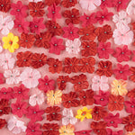 Roter Tüll „Jardín Carmesí“ mit 3D-Blumenmuster - Ribes y Casals