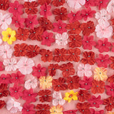 Roter Tüll „Jardín Carmesí“ mit 3D-Blumenmuster - Ribes y Casals