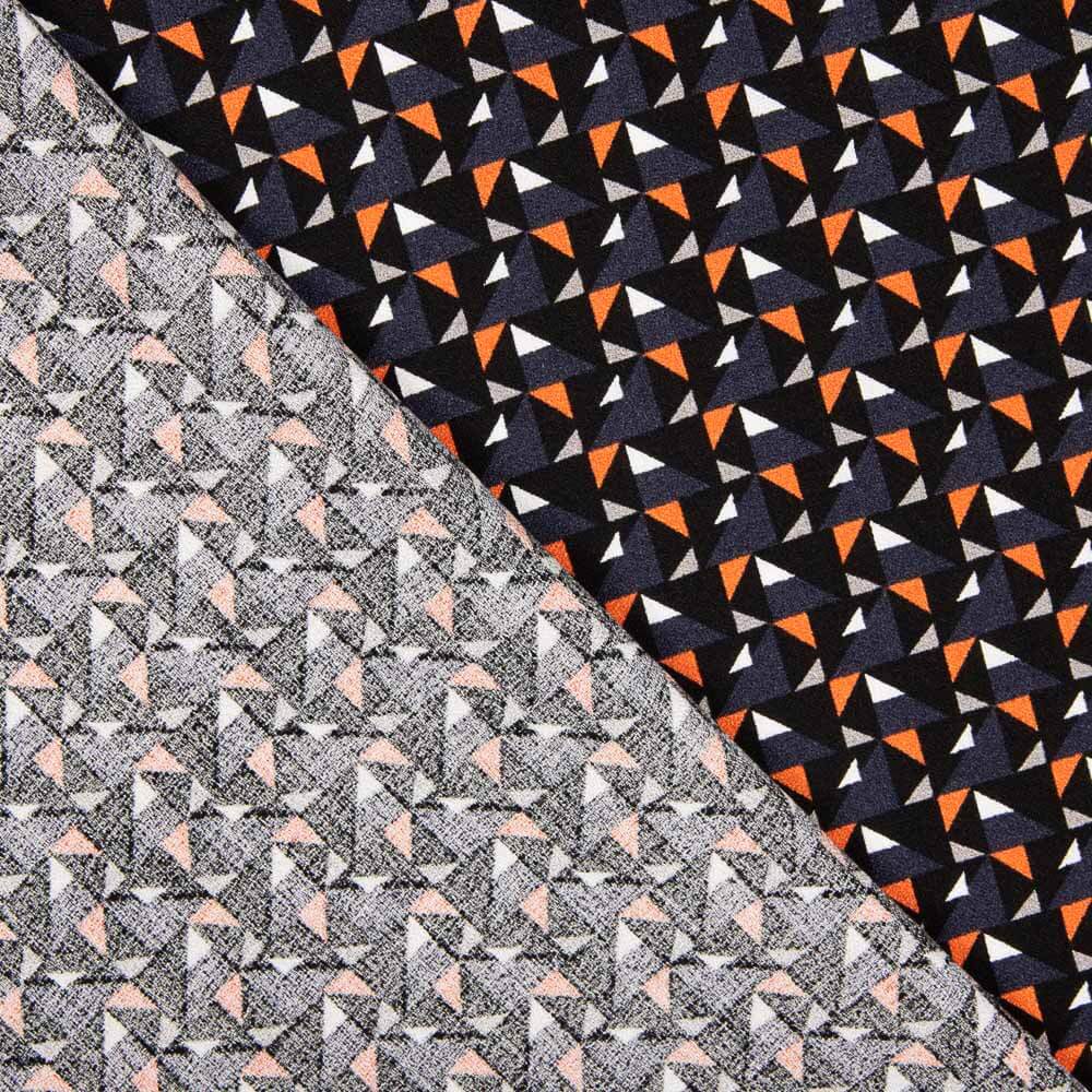 Bedruckter Viskose-Mini Geo Orange - Ribes y Casals