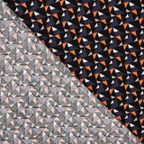 Bedruckter Viskose-Mini Geo Orange - Ribes y Casals