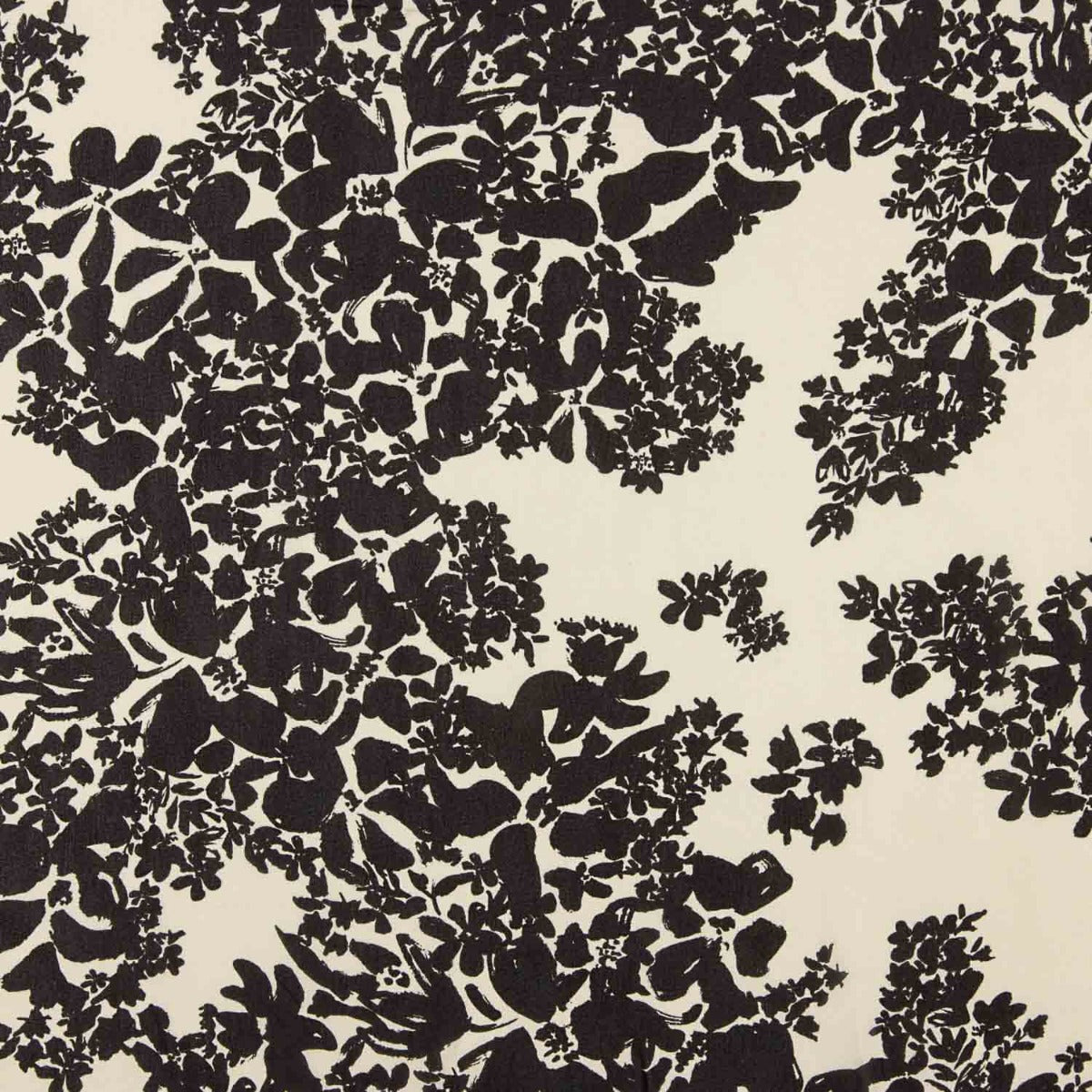 Georgette Viskose Floral Schwarz und Weiß - Ribes y Casals