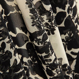 Georgette Viskose Floral Schwarz und Weiß - Ribes y Casals