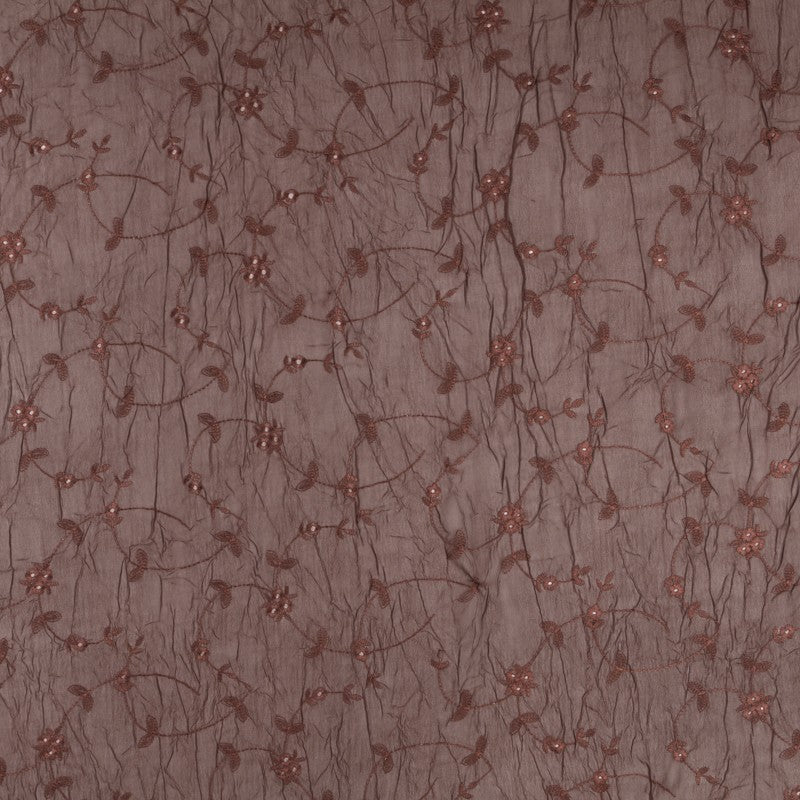 Georgette Crush Braun Stickerei - Ribes y Casals