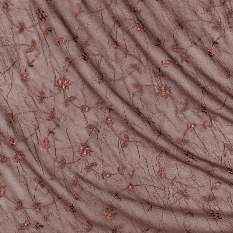 Georgette Crush Braun Stickerei - Ribes y Casals