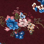 Georgette Floral Granat - Ribes y Casals