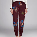 Georgette Floral Granat - Ribes y Casals