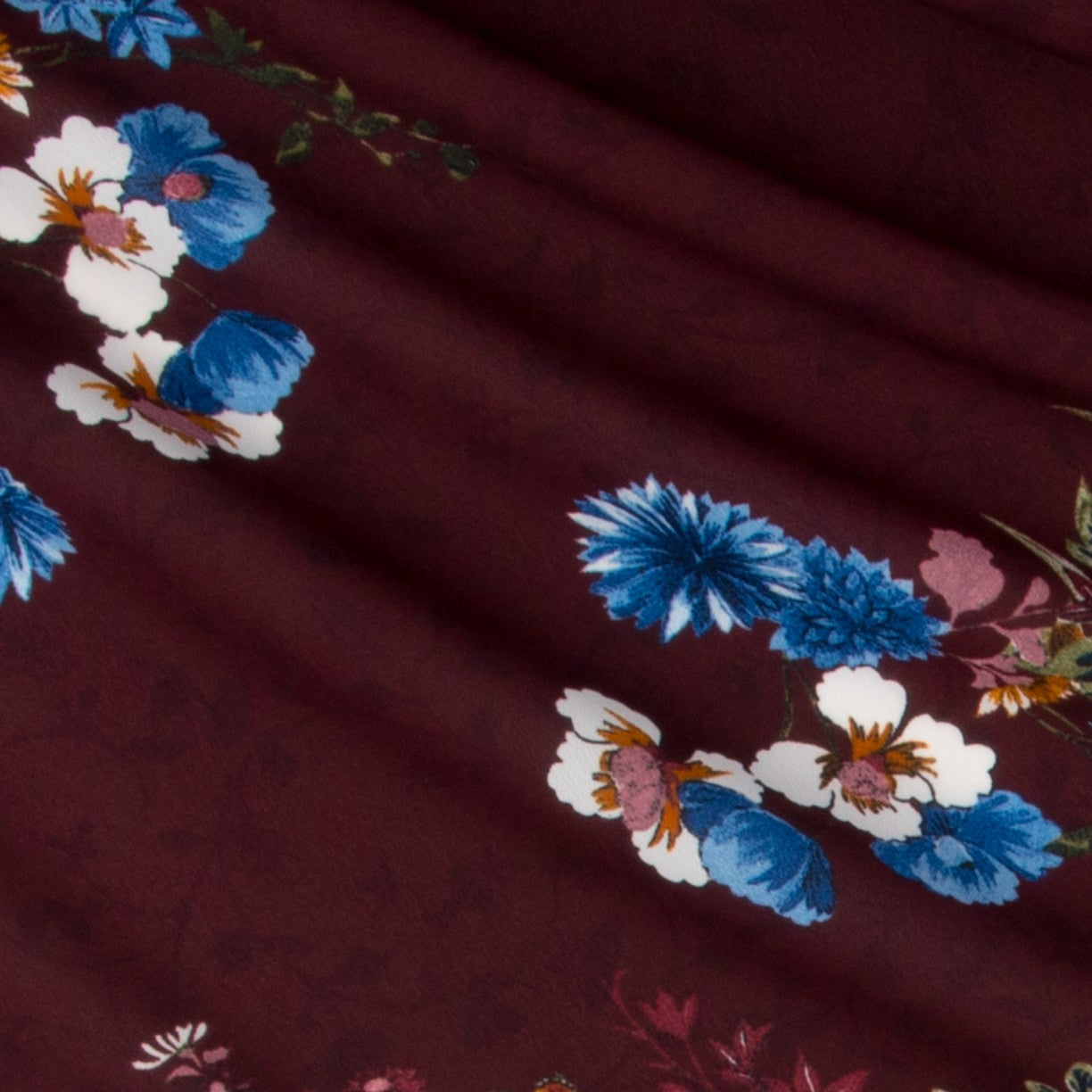 Georgette Floral Granat - Ribes y Casals