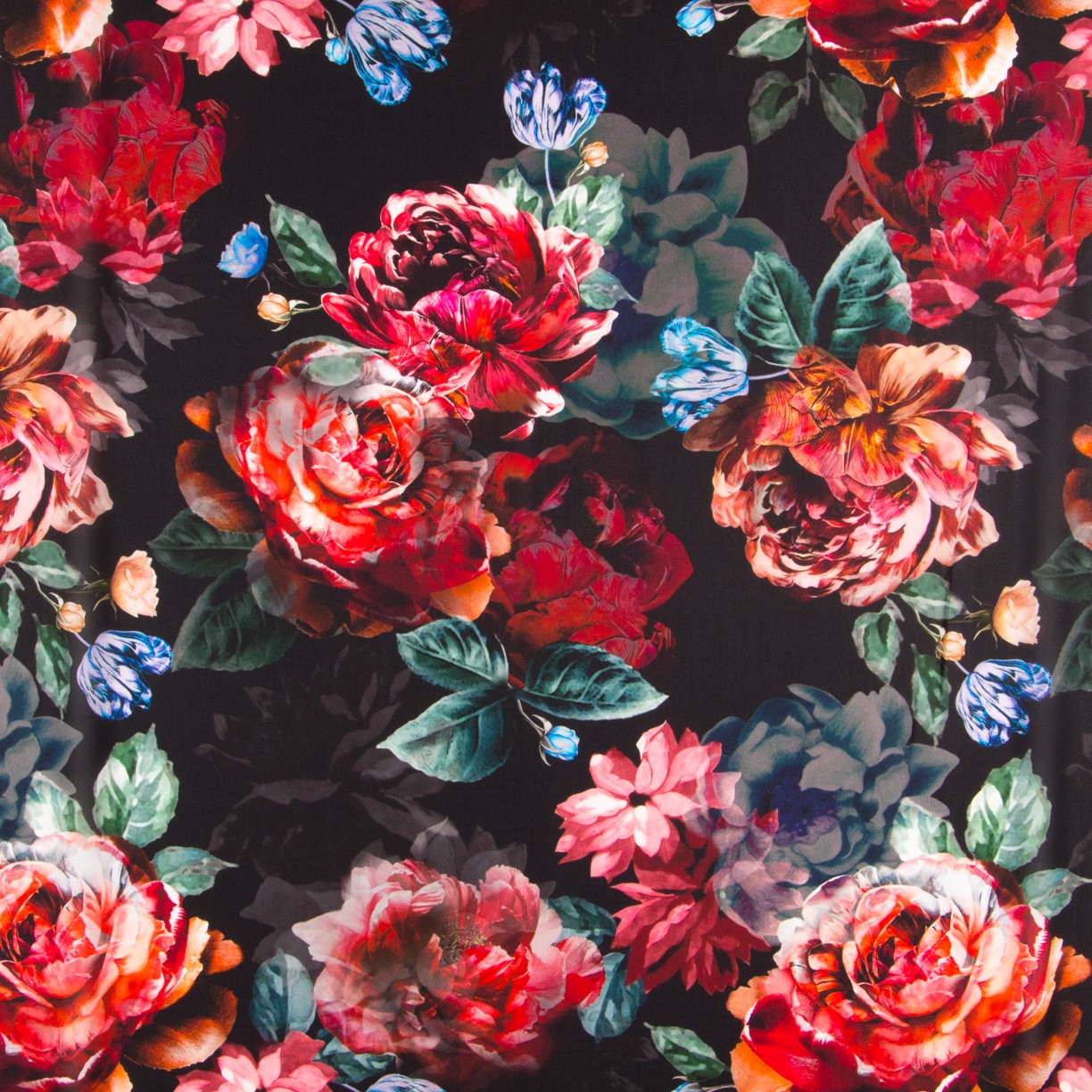 Georgette Floral Schwarz - Ribes y Casals