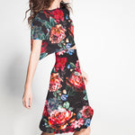 Georgette Floral Schwarz - Ribes y Casals