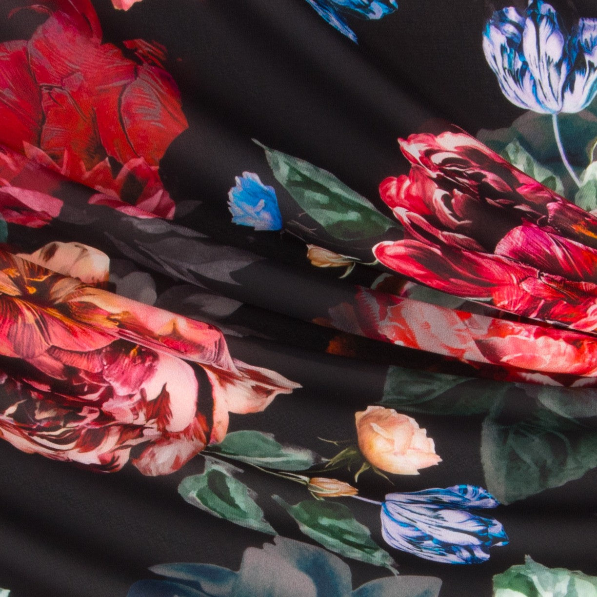 Georgette Floral Schwarz - Ribes y Casals