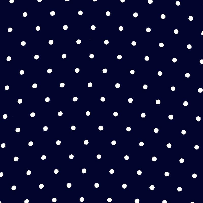 Georgette Polka Dot Weiß Marine Hintergrund - Ribes y Casals