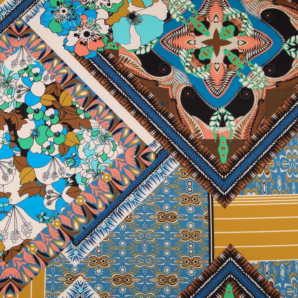 Georgette Patch Retro Blau - Ribes y Casals